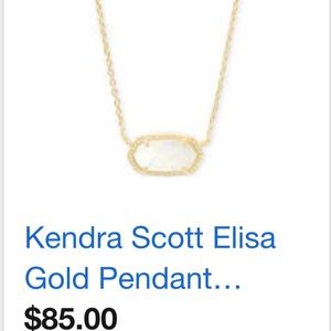 Kendra Scott Elisa white and gold necklace